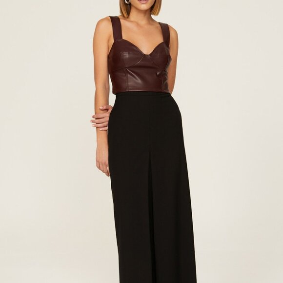 Peter Som Red Faux Leather Bustier Top - Picture 5 of 6